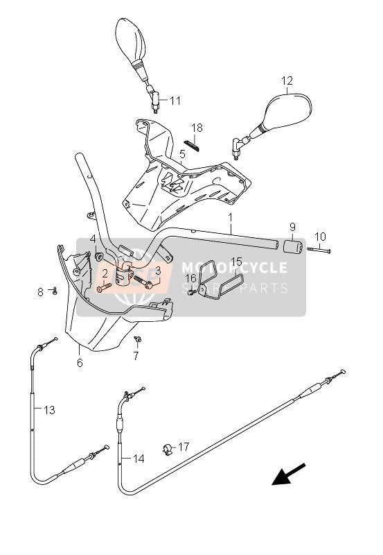 Suzuki UH125 BURGMAN 2011 Guidon (Exécutif) pour un 2011 Suzuki UH125 BURGMAN